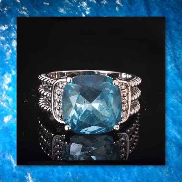 JUST IN🆕 Deep Blue Zircon White GF Ring - Picture 3 of 6